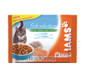 IAMS ADULT 1+ ZESTAW SASZETEK • TUŃCZYK + ŁOSOŚ •
