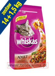 WHISKAS DRY ADULT • WOŁOWINA •
