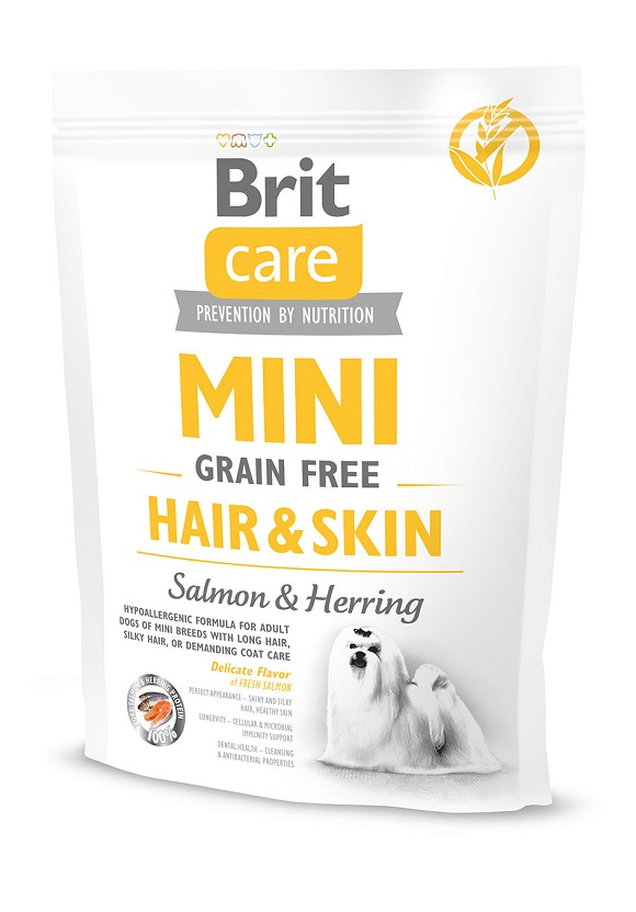 brit care mini grain free hair skin sucha karma dla malego psa