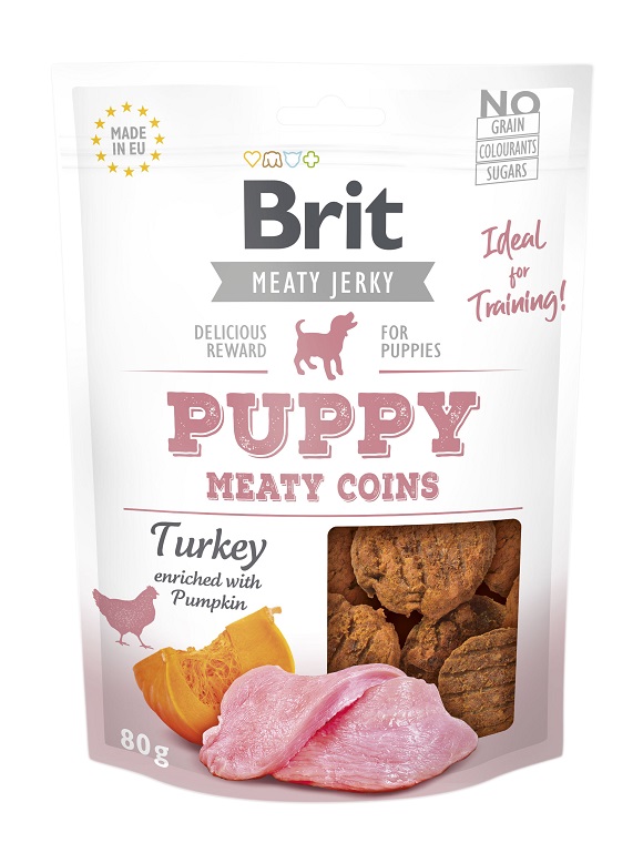 Brit Jerky Turkey Meaty Coins Puppy przysmaki dla szczeniaka