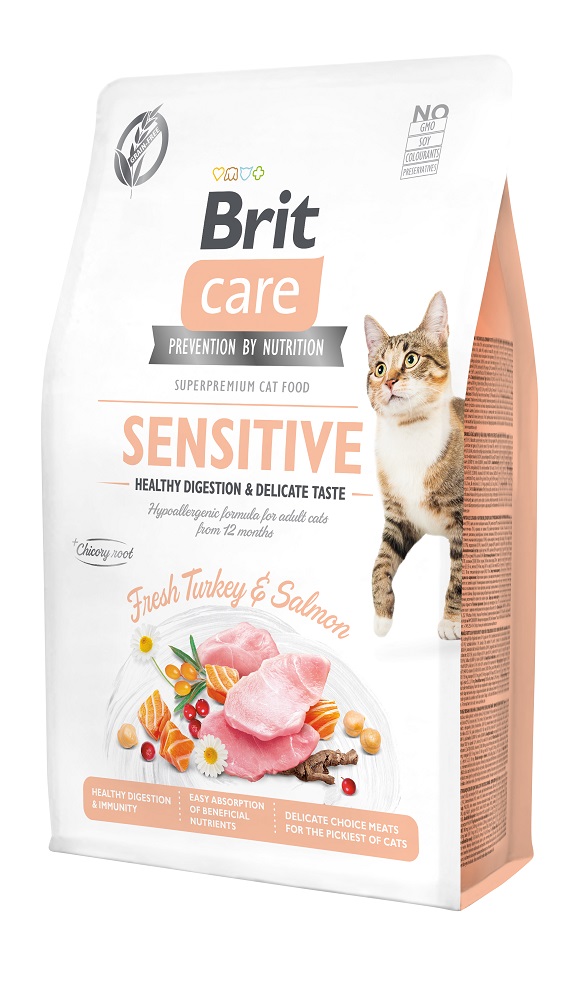 brit care cat grain free sensitive sucha karma dla kota o wrażliwym przewodzie pokarmowym
