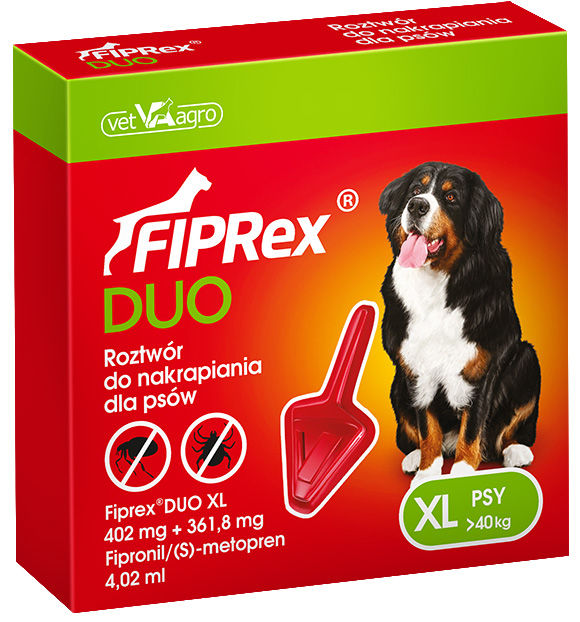 Fiprex Duo XL dla wielkich psów preparat spot on na pchły i kleszcze