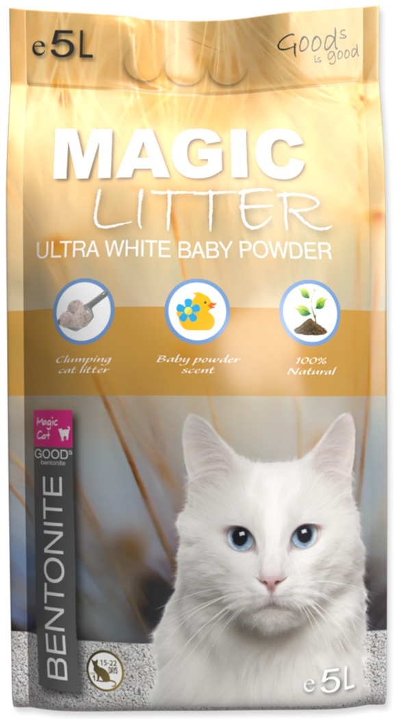 MAGIC LITTER ULTRA WHITE BABY POWDER ŻWIREK DLA KOTA