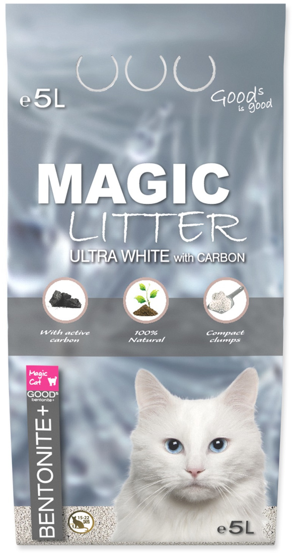 MAGIC LITTER ULTRA WHITE WITH CARBON BENTONITOWY ŻWIREK DLA KOTA bezzapachowy