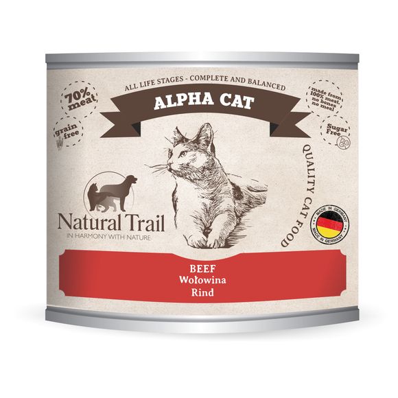 NATURAL TRAIL ALPHA CAT MOKRA KARMA DLA KOTA z wołowiną