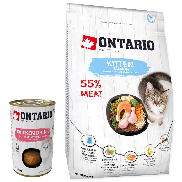 ONTARIO CAT KITTEN KARMA DLA KOCIĄT - z łososiem z gratisem
