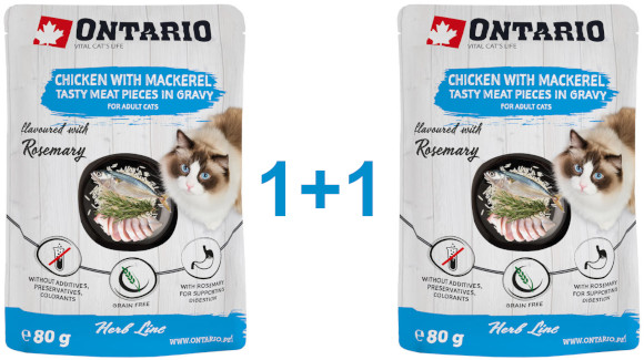 ONTARIO HERB LINE KARMA DLA KOTA kurczak z makrelą, ryżem i rozmarynem