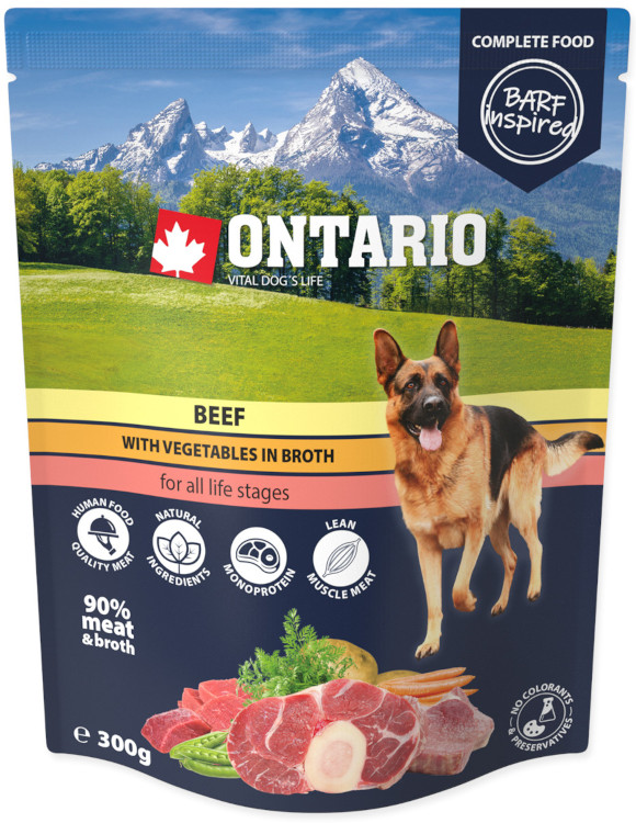 ONTARIO BEEF Z WARZYWAMI W BULIONIE KARMA DLA PSA