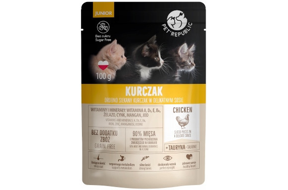 PET REPUBLIC JUNIOR MOKRA KARMA DLA KOTA - fileciki z kurczakiem