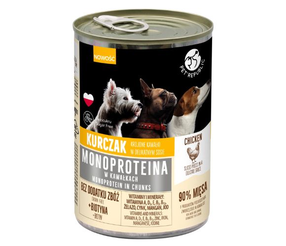 PET REPUBLIC MOKRA KARMA DLA PSÓW MAŁYCH I ŚREDNICH RAS - Z WOŁOWINĄ