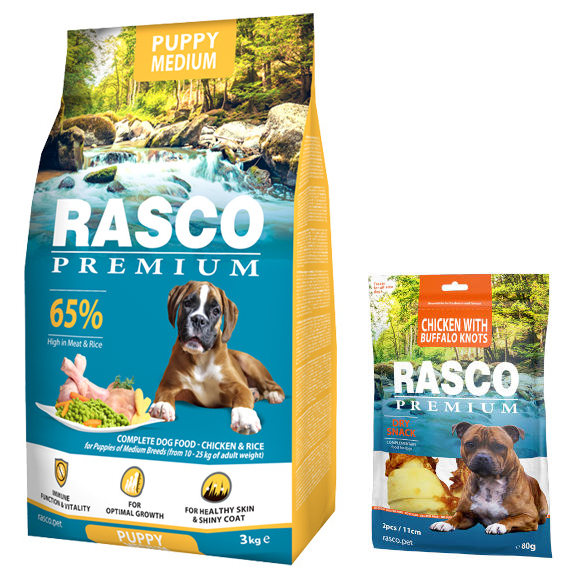 RASCO PREMIUM PUPPY MEDIUM KARMA DLA SZCZENIĄT RAS ŚREDNICH