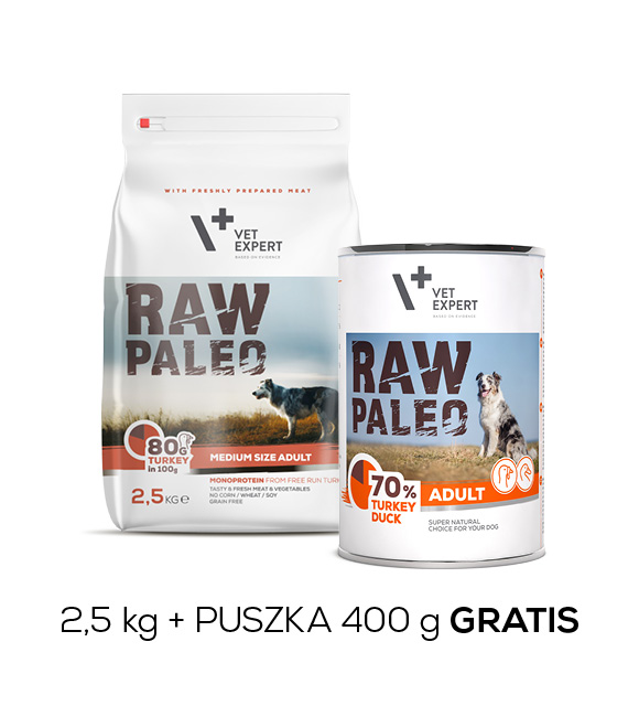raw paleo sucha karma dla psa + puszka gratis