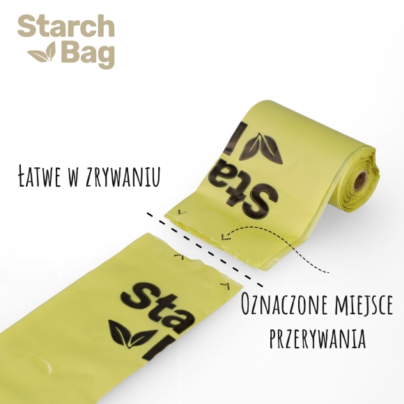 STARCHBAG BIODEGRADOWALNE WORKI NA PSIE ODCHODY zielone