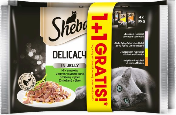 SHEBA DELICACY DLA KOTA mix smaków w galaretce