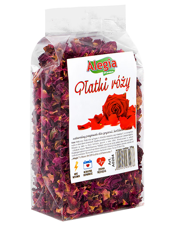 płatki róży dla ptaków, gryzoni królików, Alegia 5901912231078