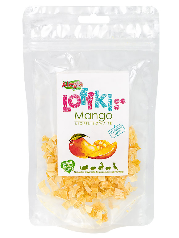 liofilizowane mango przysmak dla papug, gryzoni kólików, Alegia 5901912231214 