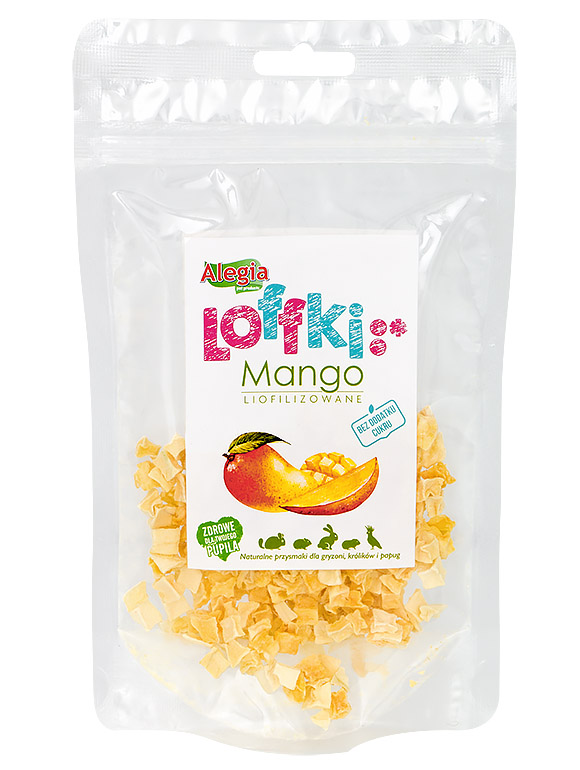 liofilizowane mango przysmak dla papug, gryzoni kólików, Alegia 5901912231214