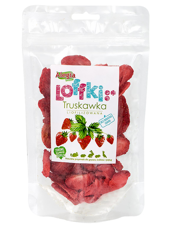 liofilizowana truskawka przysmak dla papug, gryzoni kólików, Alegia 5901912231252