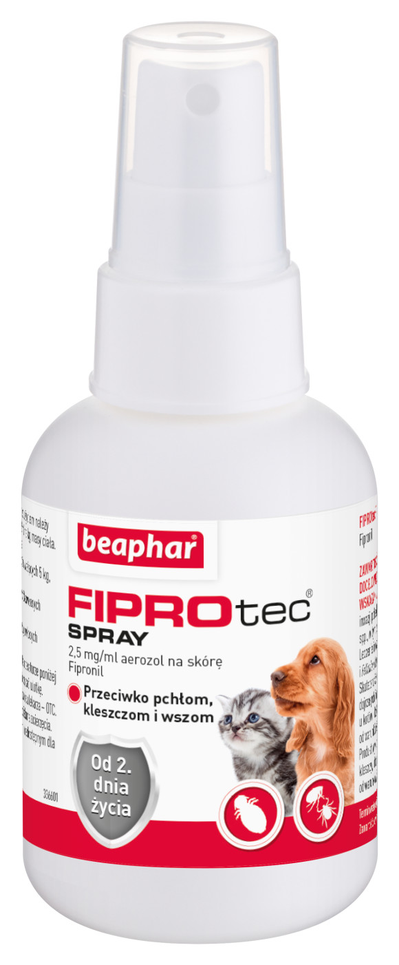 beaphar fiprotec spray przeciw kleszczom i pchłom dla psa i kota