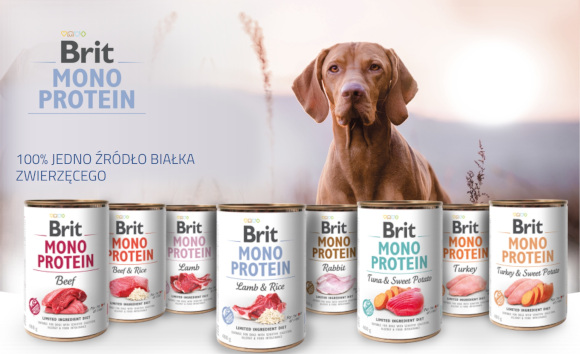 brit monoprotein puszki z mokrą karmą dla psa