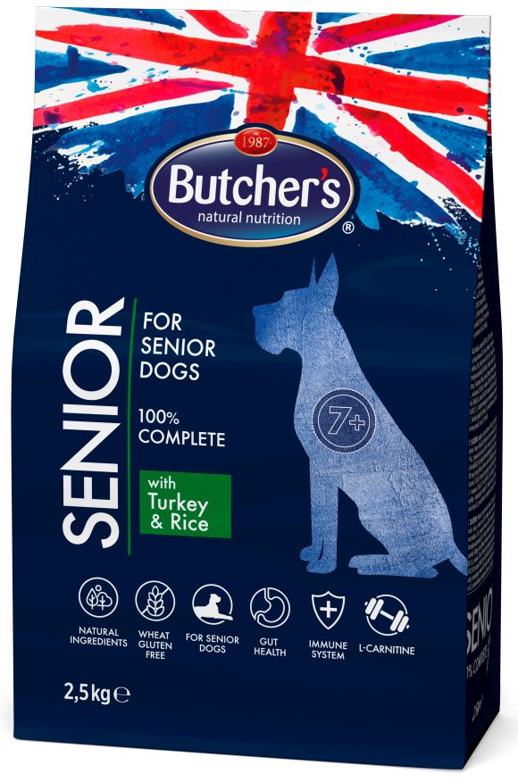 BUTCHERS FUNCTIONAL SENIOR Z INDYKIEM I RYŻEM SUCHA KARMA DLA PSA