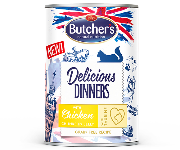BUTCHERS DELICIOUS DINNERS KAWAŁKI KURCZAKA W GALARETCE KARMA DLA KOTA