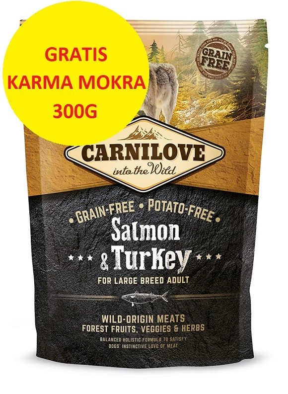 CARNILOVE ADULT LARGE KARMA DLA PSA - ŁOSOŚ I INDYK