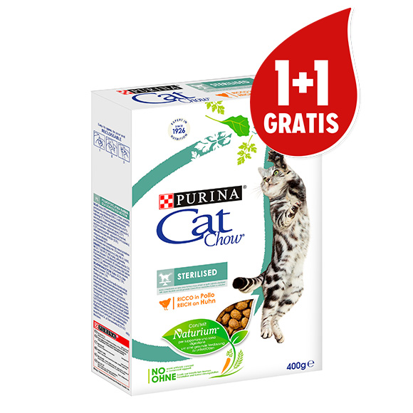 cat chow sterilised sucha karma dla kota 400g+400g gratis