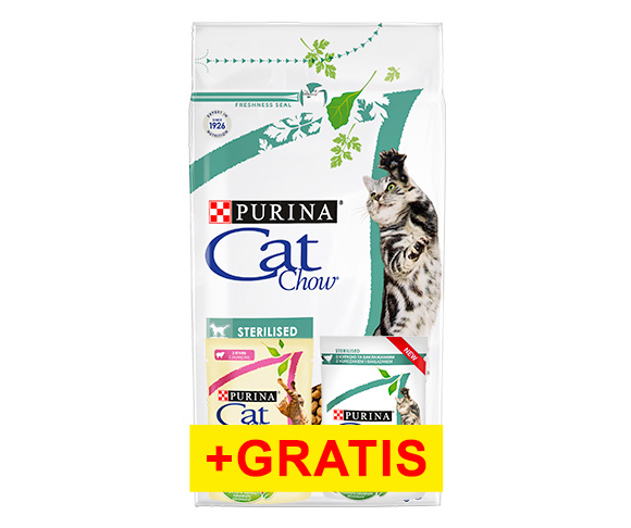 promocja sucha karma cat chow dla kotów +2 saszetki mokrej karmy gratis
