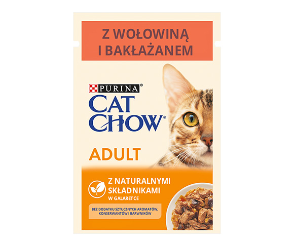 CAT CHOW MOKRA KARMA DLA KOTA - z wołowiną i bakłażanem