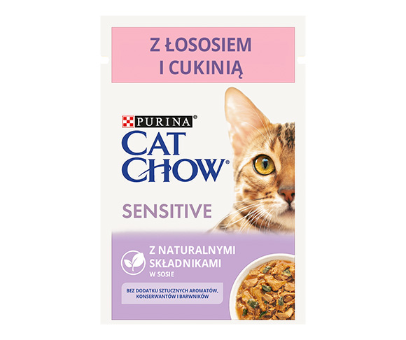 CAT CHOW SENSITIVE MOKRA KARMA DLA KOTA z łososiem i cukinią