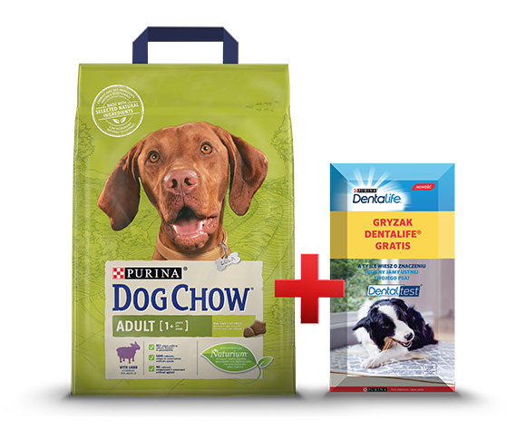 karma Dog Chow adult z jagnięciną +przysmak gratis
