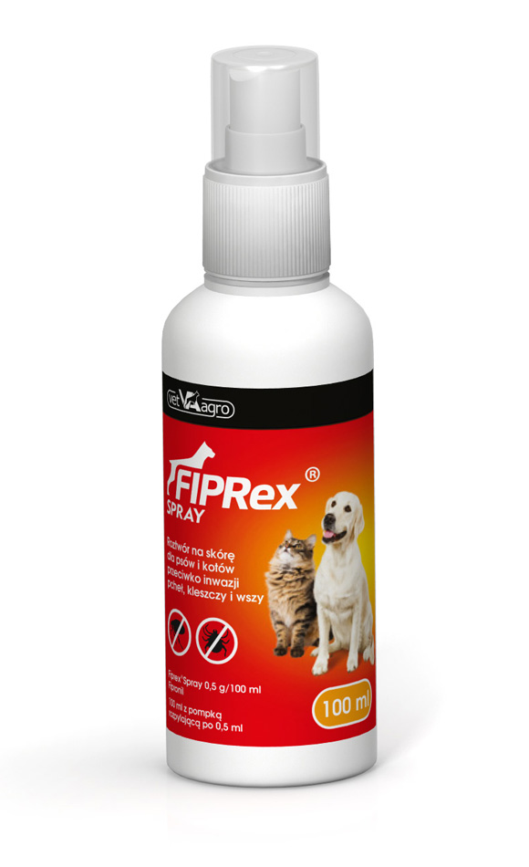 Fiprex Spray dla psów i kotów przeciw  pchłom i kleszczom