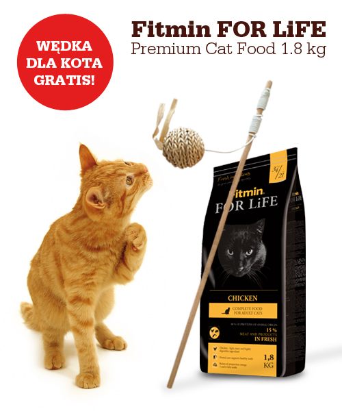 Karma Fitmin For Life dla kotów + wędka dla kota gratis