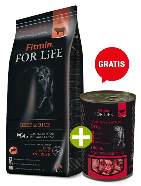 FITMIN DOG FOR LIFE ADULT BEEF/RICE