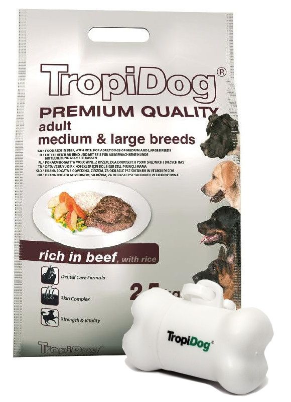TROPIDOG PREMIUM ADULT MEDIUM / LARGE WOŁOWINA I RYŻ