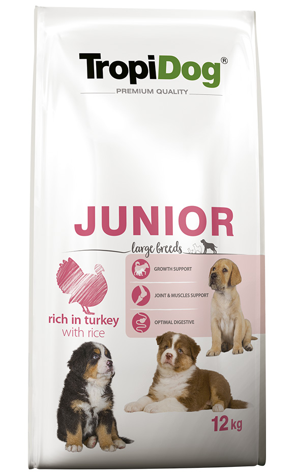 TROPIDOG PREMIUM JUNIOR LARGE INDYK I RYŻ