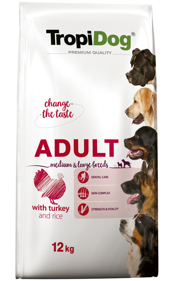 Tropidog premium adult medium large z indykiem i ryżem karma dla psa