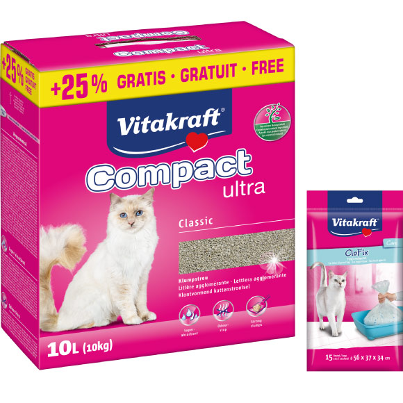 Vitakraft żwirek dla kota z promocji z torbami do kuwety gratis