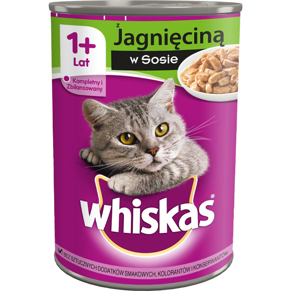 WHISKAS ADULT Z JAGNIĘCINĄ W SOSIE