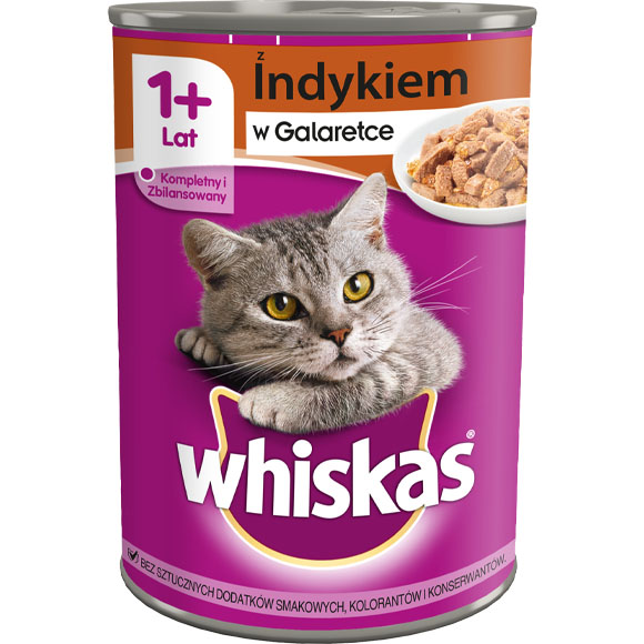 WHISKAS ADULT Z INDYKIEM W GALARETCE