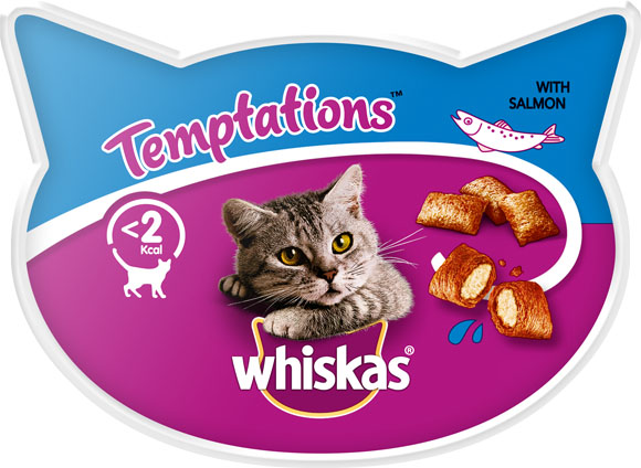 Whskas Temptations z łososiem, przysmak dla kota