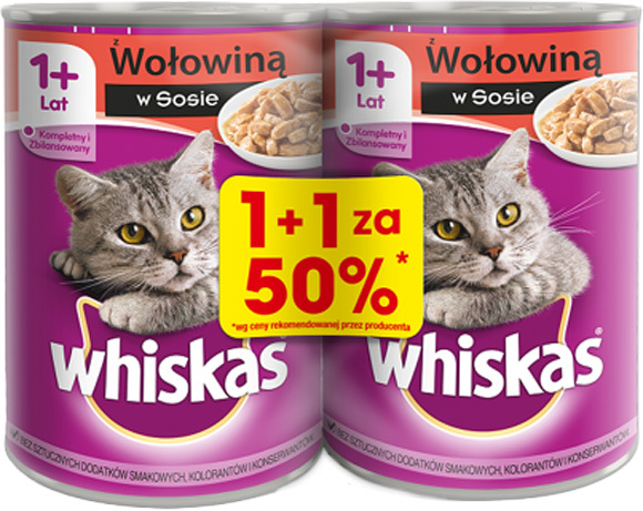 Whiskas mokra karma dla kota - puszka