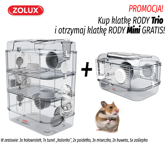 zolux klatka dla chomika rody trio + rody mini gratis