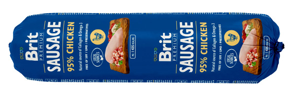 BRIT SAUSAGE MIELONKA DLA PSA - KURCZAK Z RYŻEM