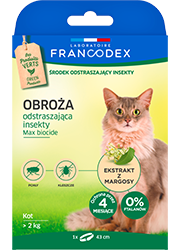 FRANCODEX obroża odstraszająca insekty dla kota