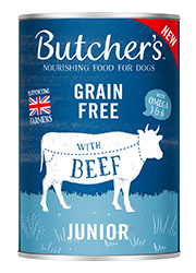 BUTCHERS ORIGINAL JUNIOR KAWAŁKI WOŁOWINY W GALARETCE KARMA DLA SZCZENIĄT