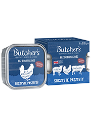 BUTCHERS ORIGINAL MOKRA KARMA DLA PSA soczyste pasztety mix smaków