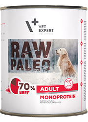 VET EXPERT RAW PALEO BEEF MONOPROTEIN KARMA DLA PSA wołowina