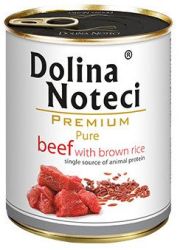 DOLINA NOTECI PREMIUM PURE BOGATA W WOŁOWINĘ Z BRĄZOWYM RYŻEM puszka dla psa